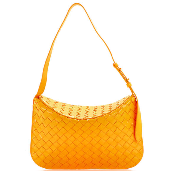 Bottega Veneta Cradle Fold Over Shoulder Bag Intrecciato Leather
